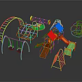Colorful Outdoor Playground Equipment with Swings Slides Climbing Frames and Rotary Structures