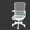 Modern Office Chair Featuring Black Mesh Backrest Black Seat Silver Armrests And Wheeled Base