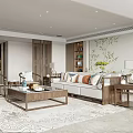 Living Room Interior With Wooden Staircase Marble Flooring And Floor To Ceiling Window Armchair