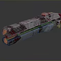 Futuristic Weapon With Metallic Red Silver Armor And Advanced Mechanical Structure