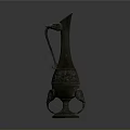 Decorative Bronze Pitcher With Handle Three Animal Shaped Feet And Engraved Patterns 3d model