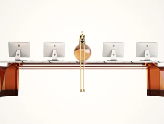 Modern reception desk front desk 3d model