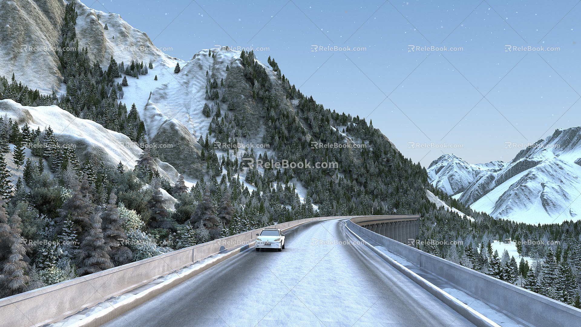 Modern Snow Mountain 3d model