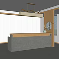 New Chinese Reception Desk Front Desk 3d model