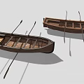 Wooden Boats With Traditional Wooden Structure And Oars Featuring Wooden Seats And Planks