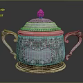 Vintage Silver Lidded Electric Appliance With Decorative Handles And Ornate Patterns
