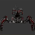 Red And Silver Mechanical Spider Game Movie Character With Multiple Legs Sci Fi Design 3d model
