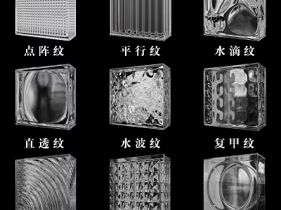 Decorative Wall Patterns With Dot Matrix Parallel Water Drop And Wave Designs 3d model