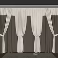 Elegant Modern Beige Brown Layered Curtains With Soft Fabric And Ribbon Ties