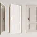 White Security Door Varieties with Open Closed and Frame Designs for Home Security 3d model