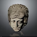 Mythological Medusa Head Sculpture With Detailed Snake Hair And Classical Features