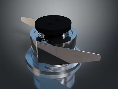 Computer Cooling Fan With Metal Structure Black Top And Silver Body 3d model