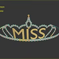 Elegant Miss Lettering Crown Jewelry Adorned With Sparkling Diamonds And Reflection