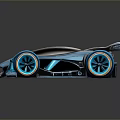 Futuristic Teal Race Car with Sleek Aerodynamic Body Large Wheels and Rear Spoiler