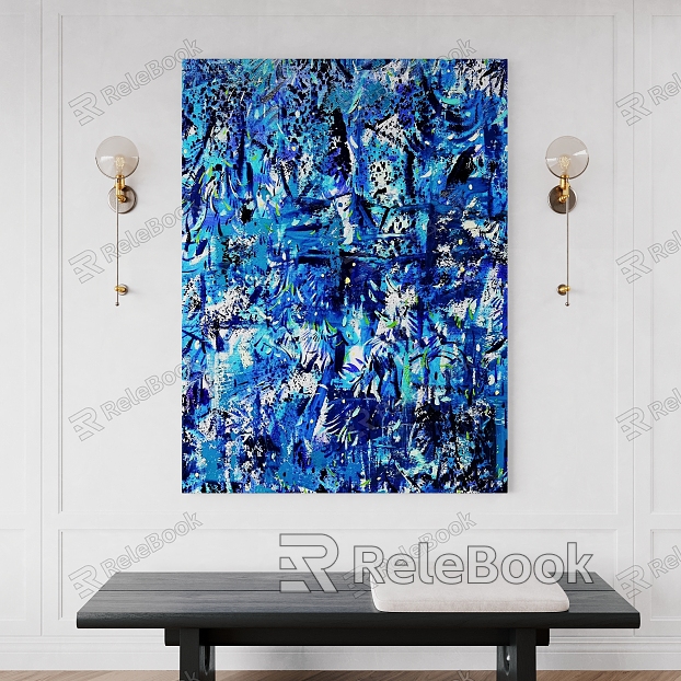 Blue abstract painting model