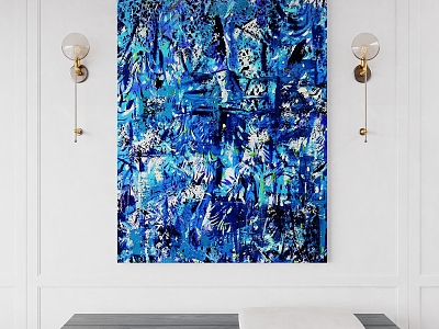 Blue abstract painting model