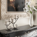 European-style Entrance Cabinet Floral Flower Candle Holder Decorative Painting Wall Lamp 3d model