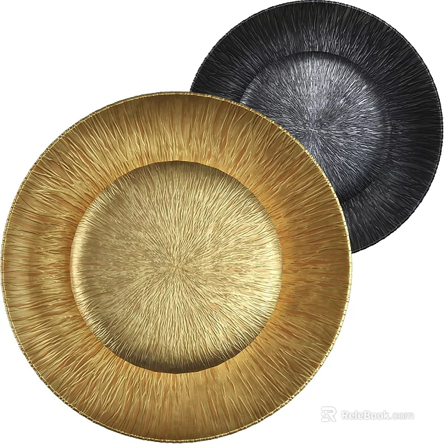 Modern Round Design Wall Lamps With Gold And Black Textured Surface For Home Decor 3d model 