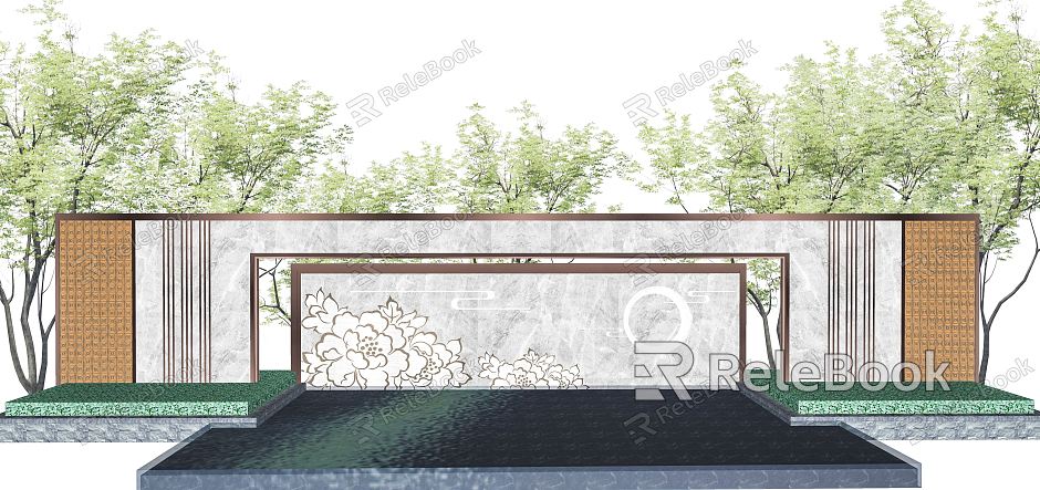 New Chinese style landscape wall landscape wall wall waterscape wall landscape wall model