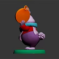 Cute Cartoon Rabbit With Pink Ears Holding Orange Alarm Clock Heart Pattern On Green Base