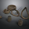 Handmade Rope Craft Items With Knots Loops Coils And Wooden Stick