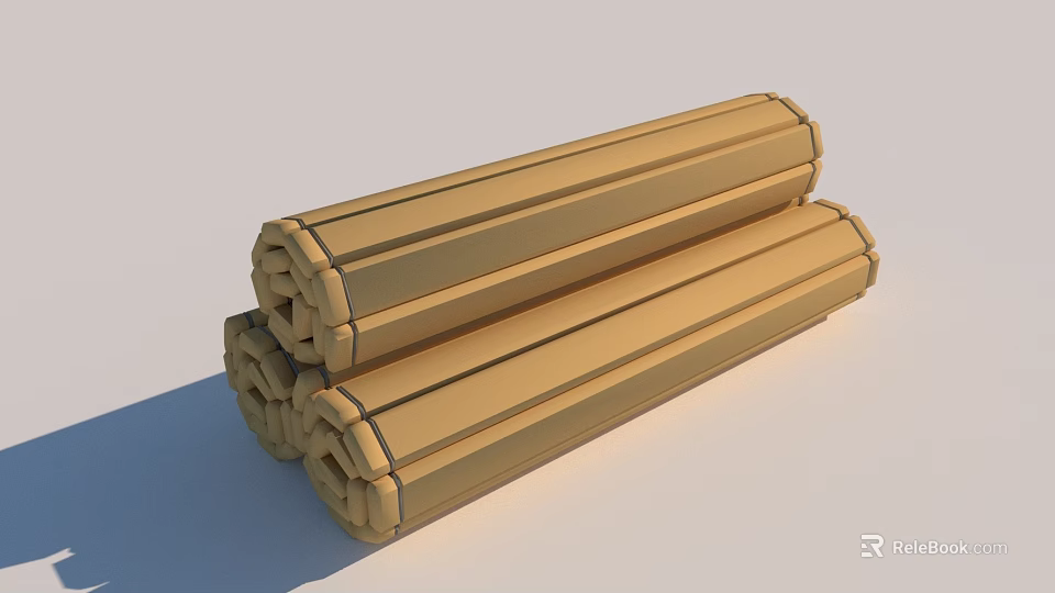 High Quality Stacked Cylindrical Industrial Equipment With Horizontal Stripes And Stable Structure 3d model 