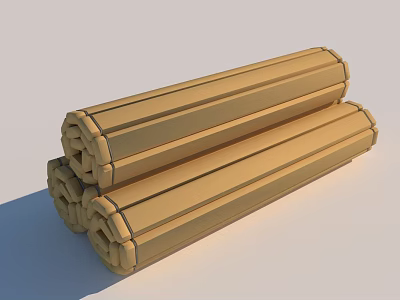 High Quality Stacked Cylindrical Industrial Equipment With Horizontal Stripes And Stable Structure 3d model