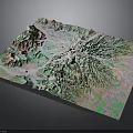Detailed 3D Topographic Model With Colorful Mountain Terrain And Elevation Features