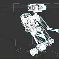 Mechanical Robot 3D Model With Gray Black Design Camera Sensors And Multi Legged Structure 3d model