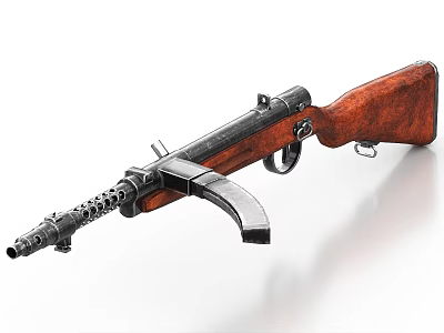 Vintage Military Rifle With Wooden Stock Metal Barrel And Mechanical Components 3d model