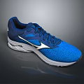 Blue Running Shoes With Mesh Upper White Sole And Lace Up Design