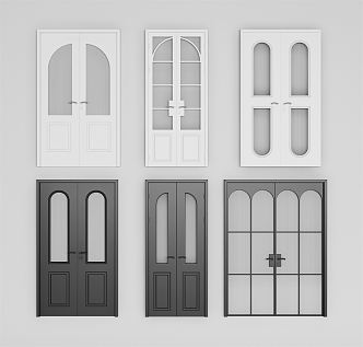 Modern double door combination 3d model