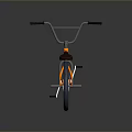 Orange BMX Bicycle With Black Handlebars Brown Seat And Wide Tires