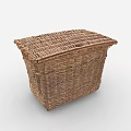 Handcrafted Woven Wicker Storage Basket with Lid for Home Organization and Daily Use