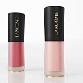 Lancome Lip Gloss Pink and Light Pink with Black Cap Gold Base Transparent Bottle
