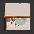 Cozy Tent Shaped Indoor Space Interior With Wooden Frame Bed Rug Table And Decorative Lights