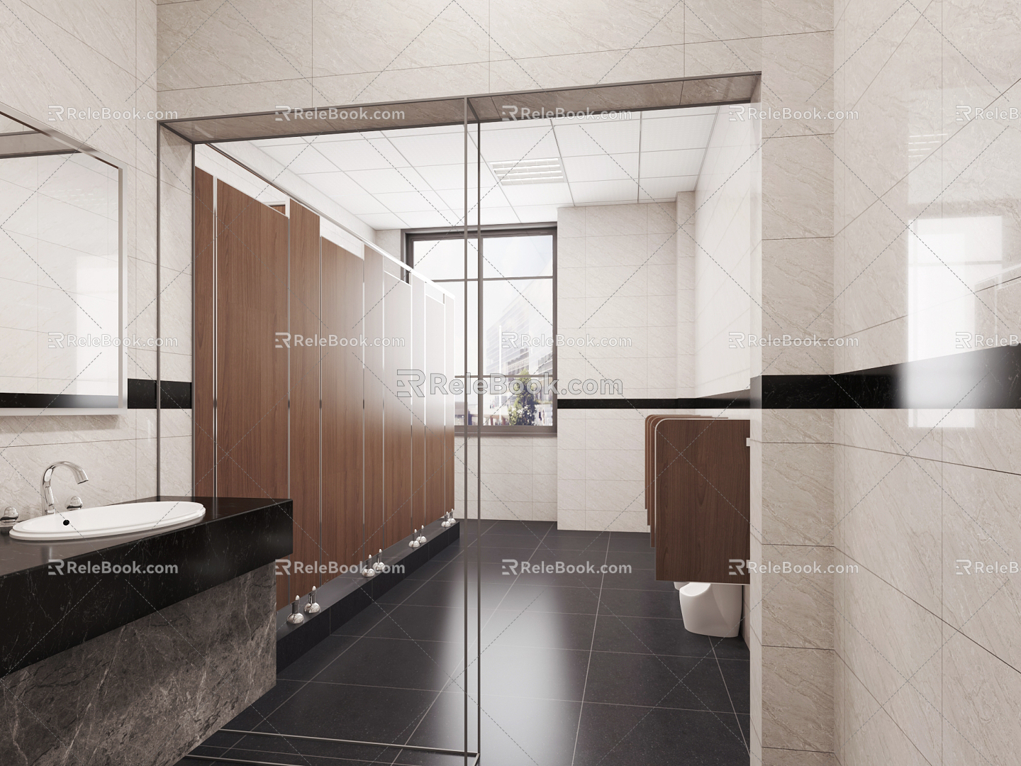 Public toilet Modern toilet 3d model