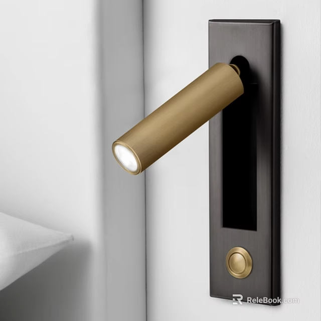Modern Brass Wall Light With Sleek Cylindrical Design And Warm Glow For Interior 3d model 