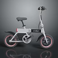 LINGGO White Modern Compact Bicycle With Black Seat And Red Wheel Accents