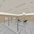 Modern Clothing Store Interior With Wooden Columns Hanging Racks Display Counter And Ceiling Lighting