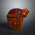 Steampunk Weapon Helmet Brown Red Leather Design With Metal Straps