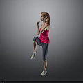 Woman In Pink Tank Top Doing Leg Lift Exercise With Dark Leggings And White Shoes