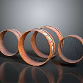 Set of Decorative Wooden Sieves with Mesh and Colorful Patterns for Kitchen Use