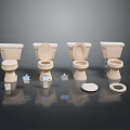Modern Bathroom Toilets with Various Designs Seats Lids and Flush Accessories