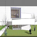 Modern Detached Villa Exterior Design With Two Story Structure And Large Glass Windows