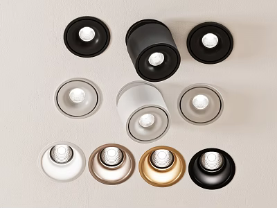 Modern Downlights And Spotlights With Various Styles And Color Choices For Interior Lighting 3d model
