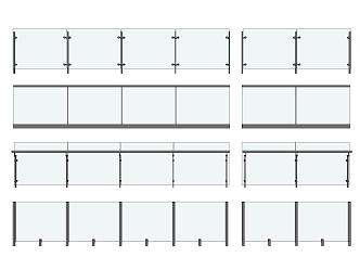 Glass Railing Handrail Metal Stainless Steel Railing Balcony Guardrail Fence Frameless Glass Railing 3d model