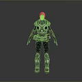 Female Warrior Character in Intricate Metal and Leather Armor with Shoulder Chest Leg Parts