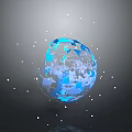 Decorative Globe Home Accessory With Blue White Square Pattern And Gray Background Design 3d model