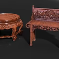 Classic Wooden Carved Shelf With Intricate Patterns And Decorative Design